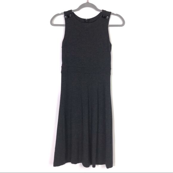 Loft Sleeveless Charcoal Sheath Dress 00P NWT - Picture 1 of 8